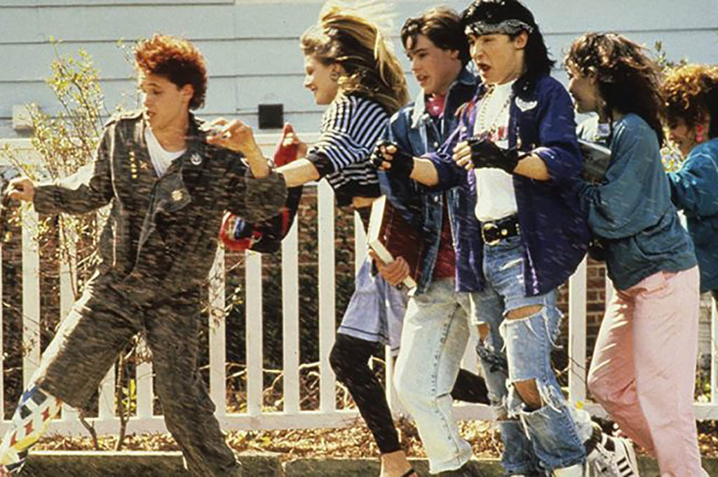 Kids running down the street